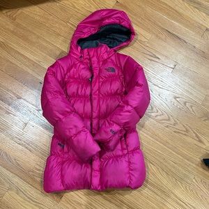 Girls North Face Long Puffer Size 7/8